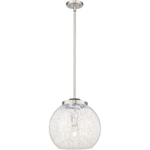 Franklin Restoration White Mouchette 1 Light 13.75 inch Brushed Satin Nickel Stem Hung Pendant Ceiling Light