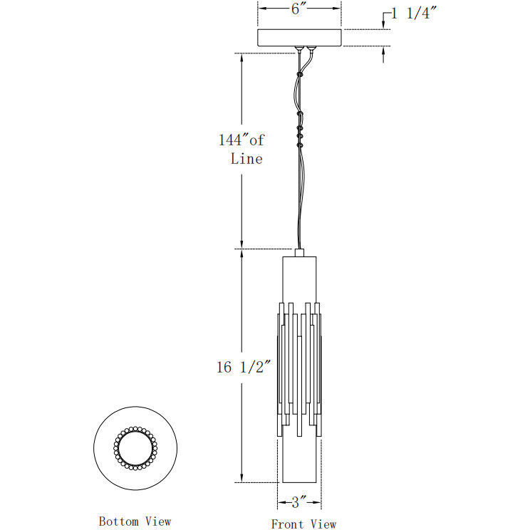 Venna LED 3 inch Urban Bronze Pendant Ceiling Light