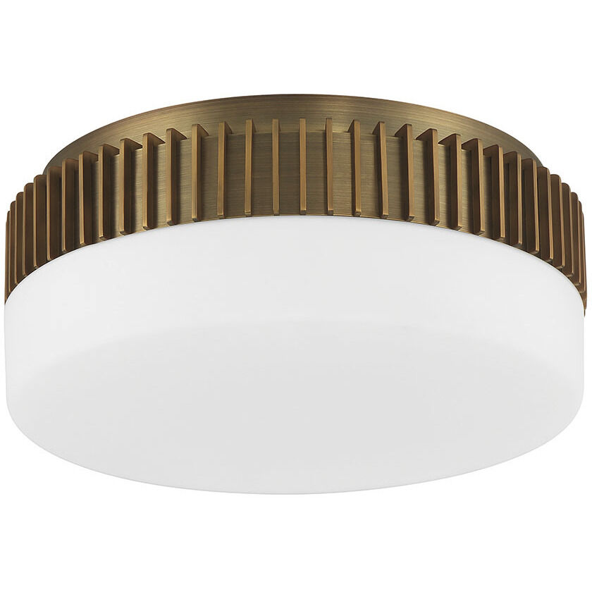 Purgos LED 12 inch Antique Brass Flush Mount Ceiling Light