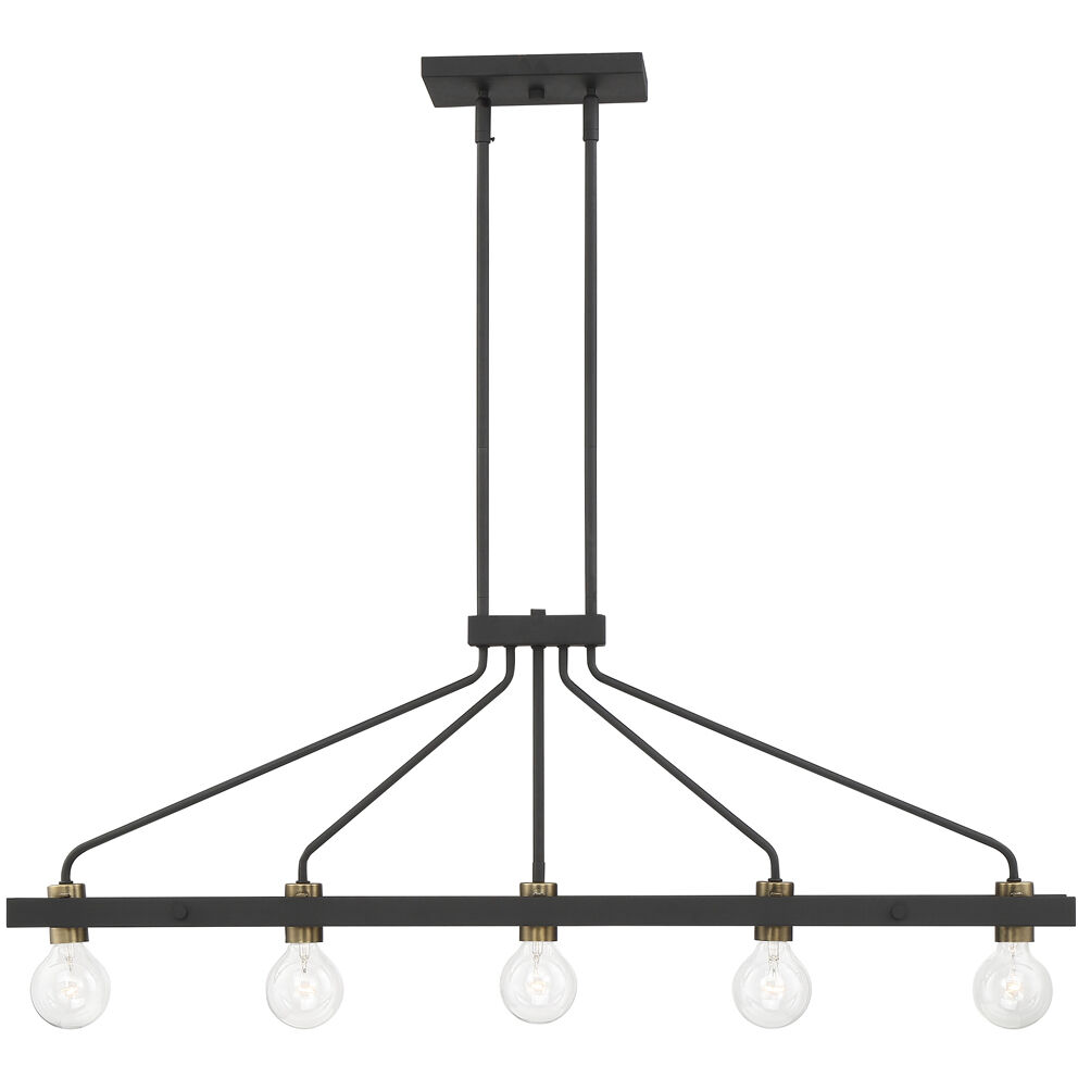 Ravella 5 Light 42 inch Black Chandelier Ceiling Light