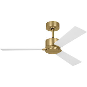 Rozzen 44 44 inch Burnished Brass with Matte White Blades Ceiling Fan