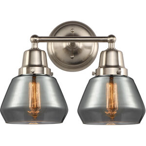 Aditi Fulton 2 Light 14.75 inch Brushed Satin Nickel Bath Vanity Light Wall Light, Aditi