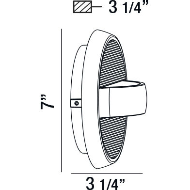 Bay LED 7 inch Graphite Grey Outdoor Wall Mount