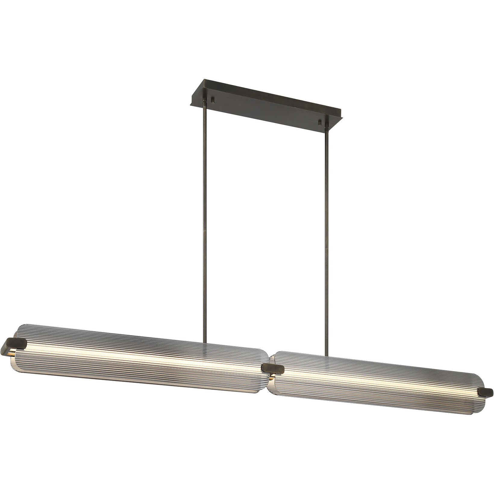 Neoness LED 67 inch Weathered Brass Linear Chandelier Ceiling Light in Smoke