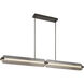 Neoness LED 67 inch Weathered Brass Linear Chandelier Ceiling Light in Smoke
