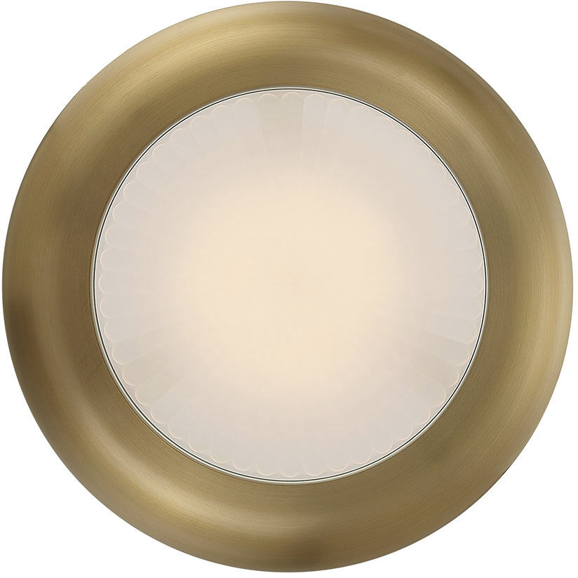 Macey LED 16 inch Antique Brass Semi-Flush Mount Ceiling Light