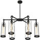 Yasmin 6 Light 20 inch Satin Black Outdoor Chandelier