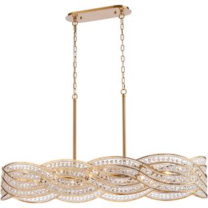 Anastasia 8 Light 47.25 inch Lacquered Gold Linear Chandelier Ceiling Light