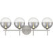 Iissa 4 Light 29.5 inch Satin Nickel Vanity Light Wall Light in Amber