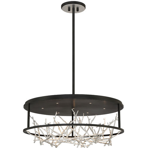 Aerie LED 30.5 inch Silver and Black Chandelier Ceiling Light