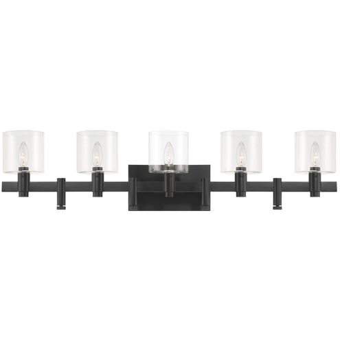 Decato 5 Light 37.75 inch Black Vanity Light Wall Light