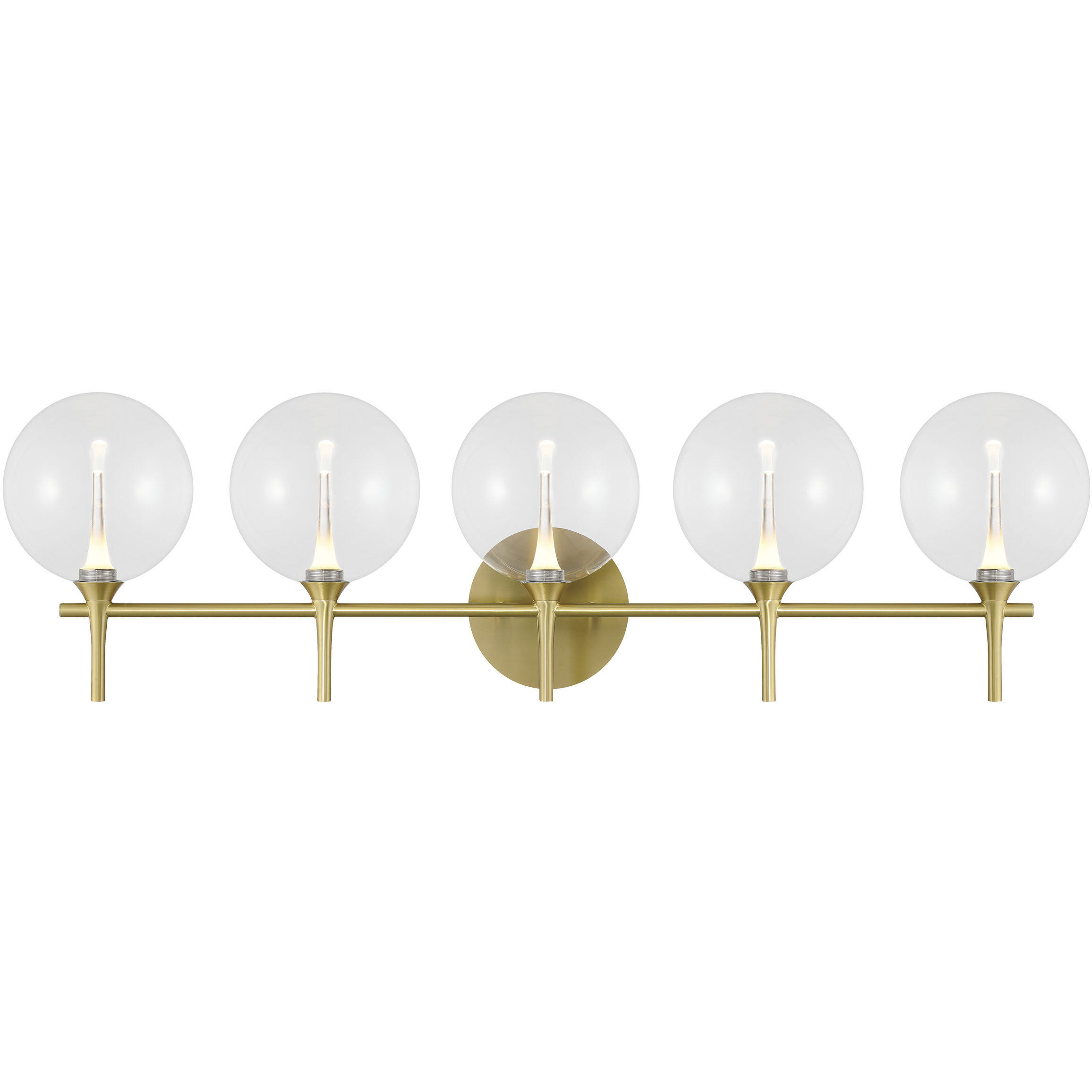 Iissa 5 Light 35.38 inch Gold Vanity Light Wall Light in Clear