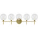 Iissa 5 Light 35.38 inch Gold Vanity Light Wall Light in Clear