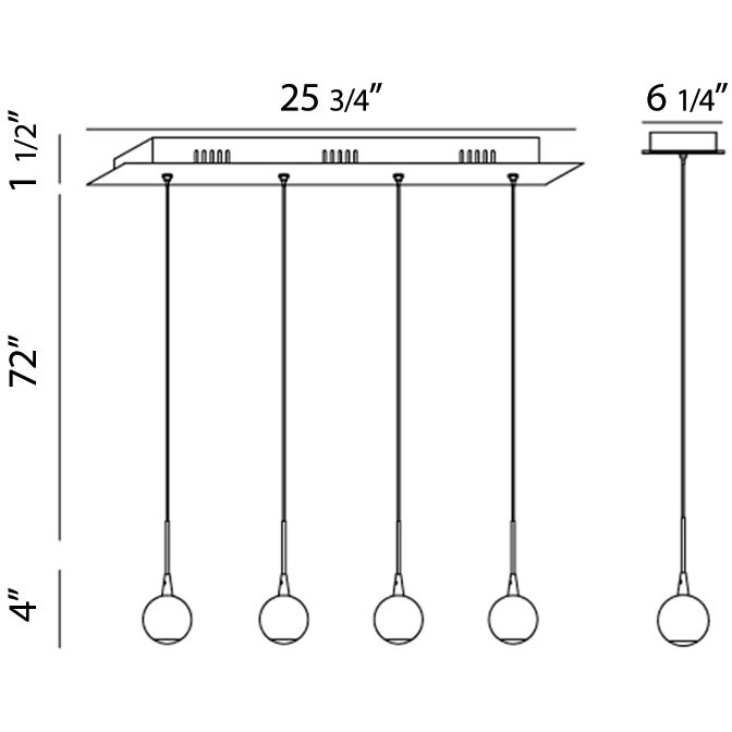Patruno LED 6 inch Matte White Chandelier Ceiling Light
