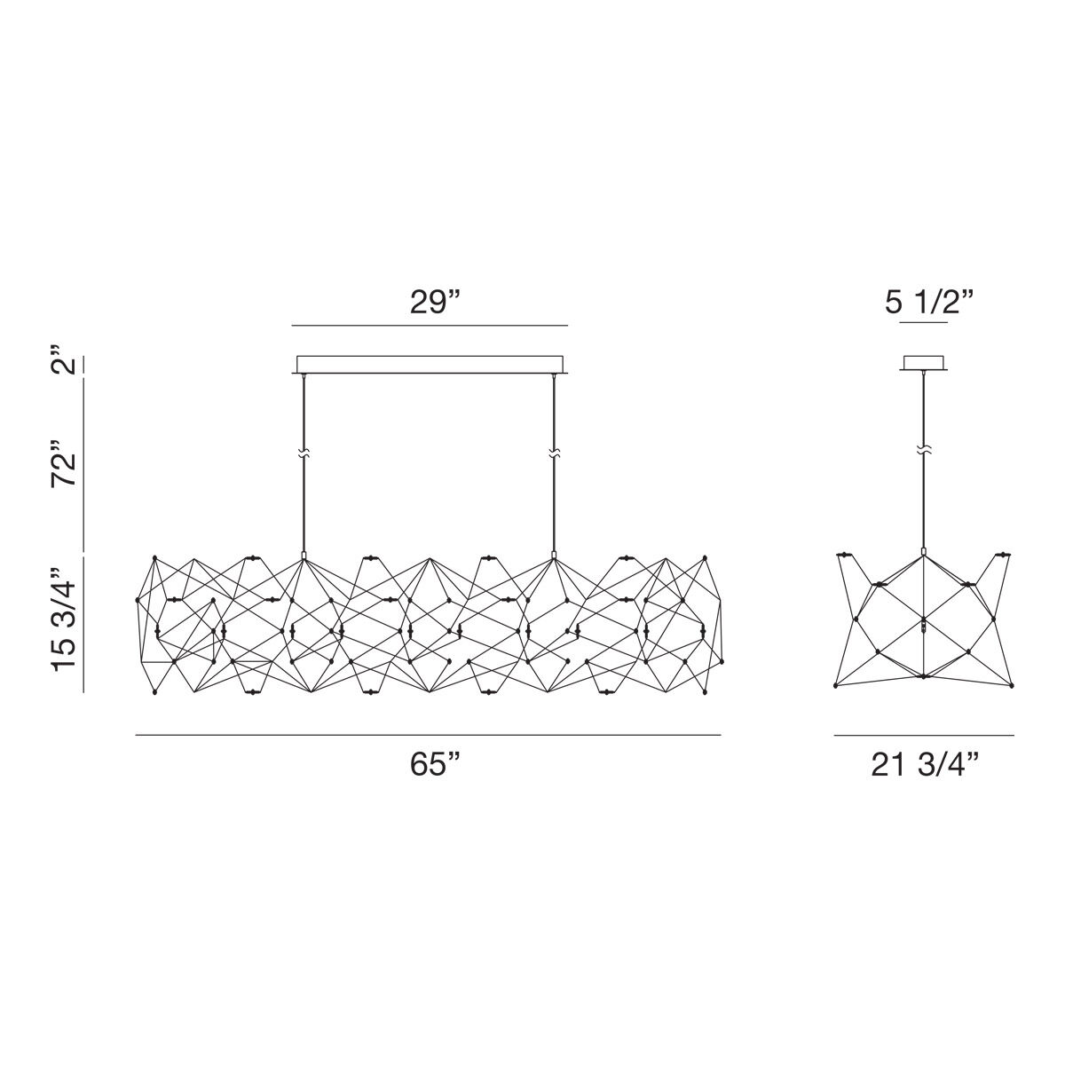 Leonardell LED 21.75 inch Black Chandelier Ceiling Light