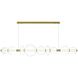 Atomo Linear Chandelier Ceiling Light in Gold, Clear