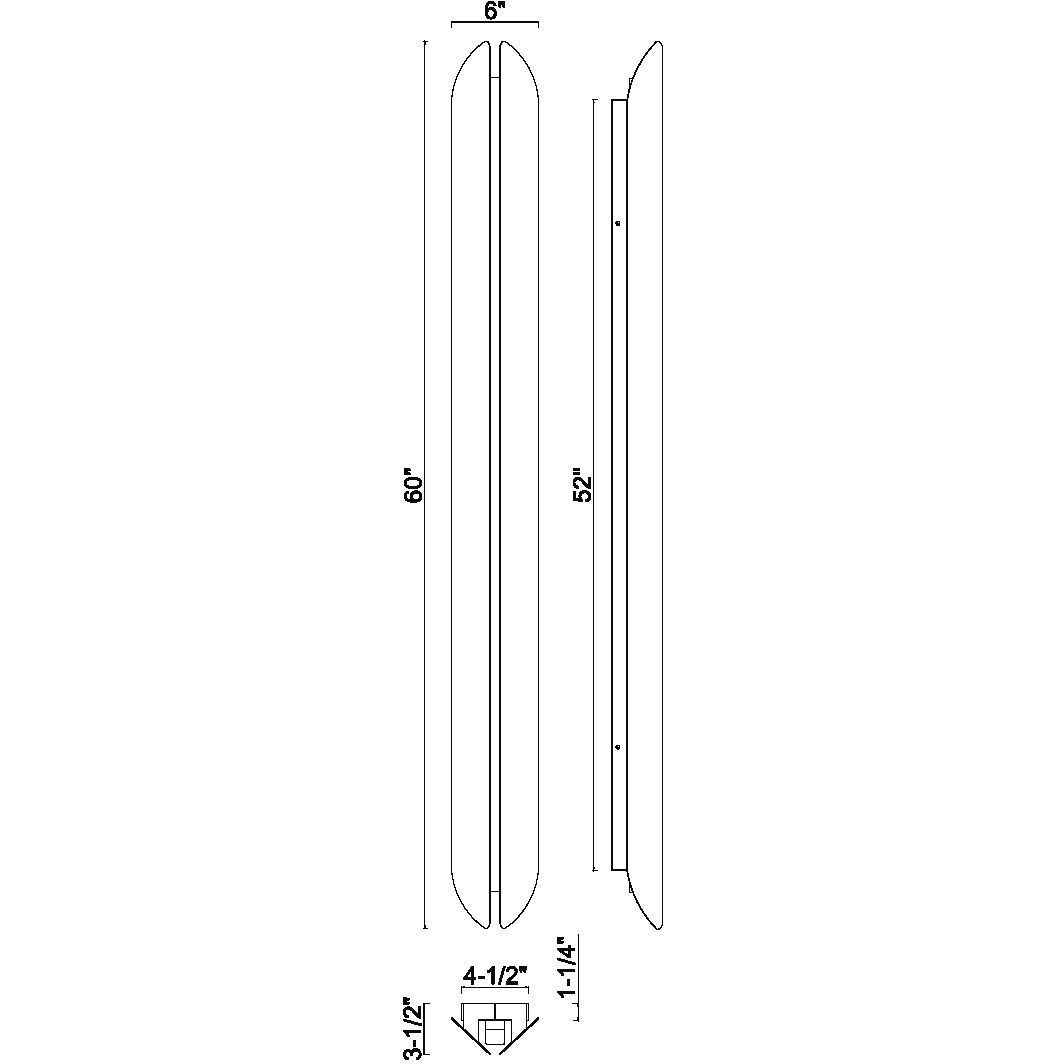 Inntra 1 Light 60 inch Brass Outdoor Wall Sconce