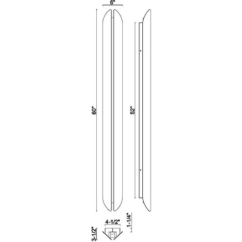 Inntra 1 Light 60 inch Black Outdoor Wall Sconce