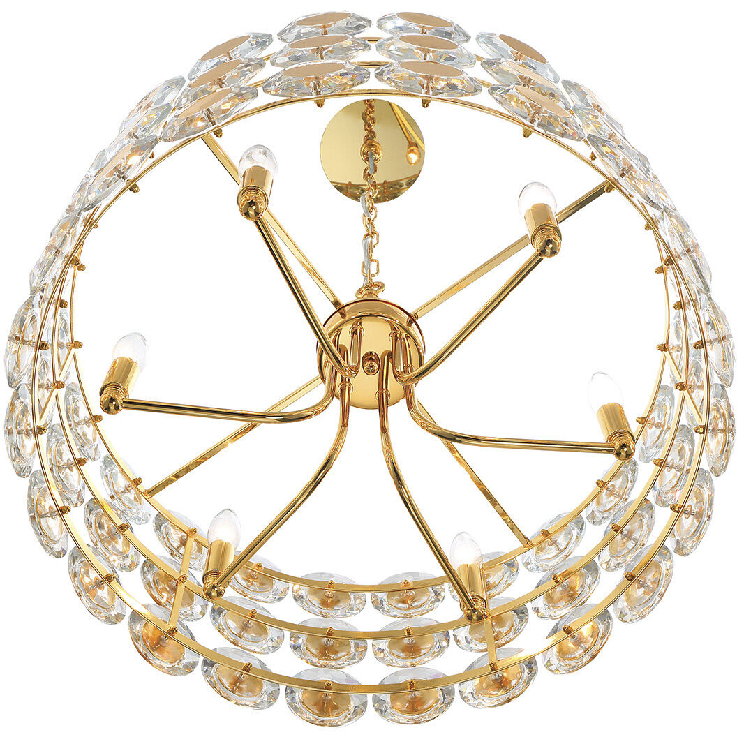 Perrene 6 Light 23.25 inch Gold Chandelier Ceiling Light