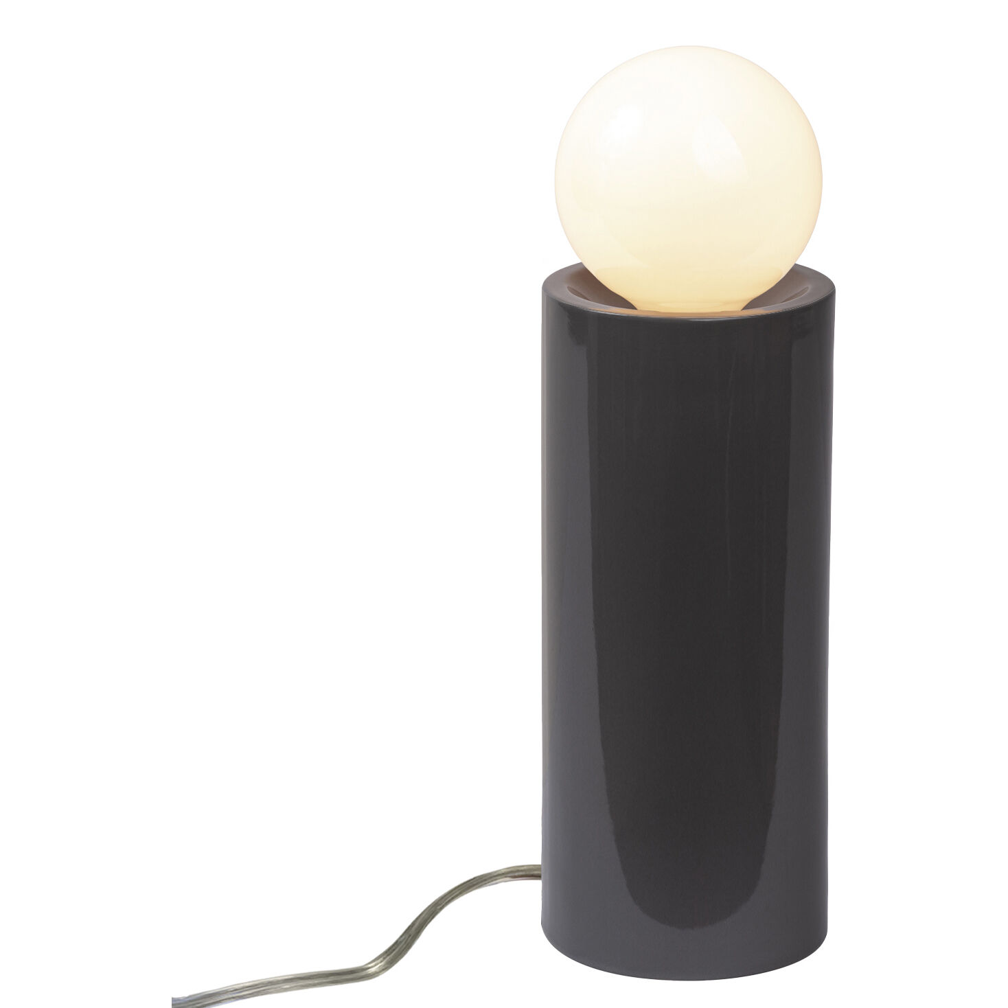 Portable 16.5 inch 60 watt Gloss Grey Table Lamp Portable Light