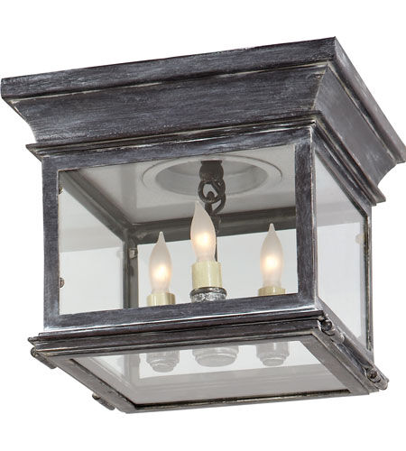 Visual Comfort Signature Collection E. F. Chapman Club 3 Light 9 inch Weathered Zinc Outdoor Flush Mount CHO4310WZ-CG - Open Box