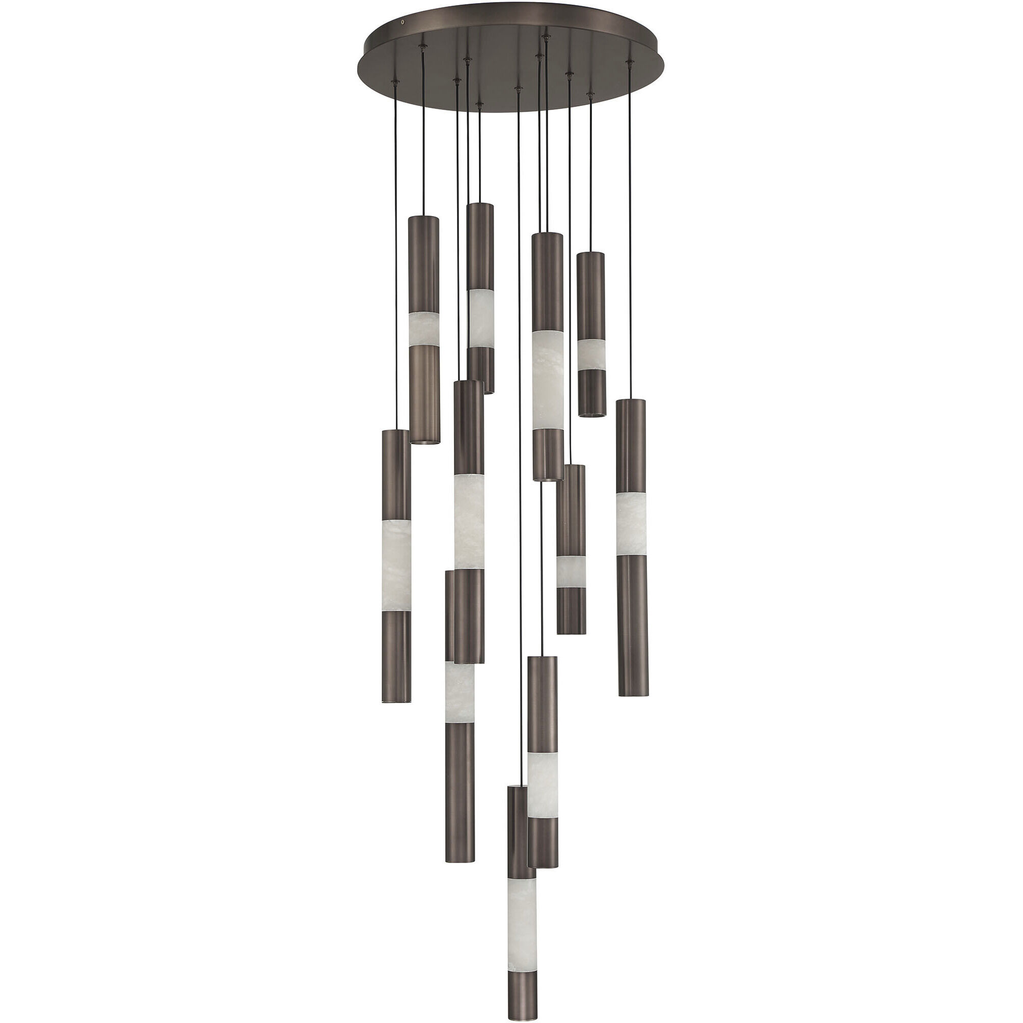 Ronda LED 20 inch Harlow Bronze Multi Drop Chandelier Ceiling Light