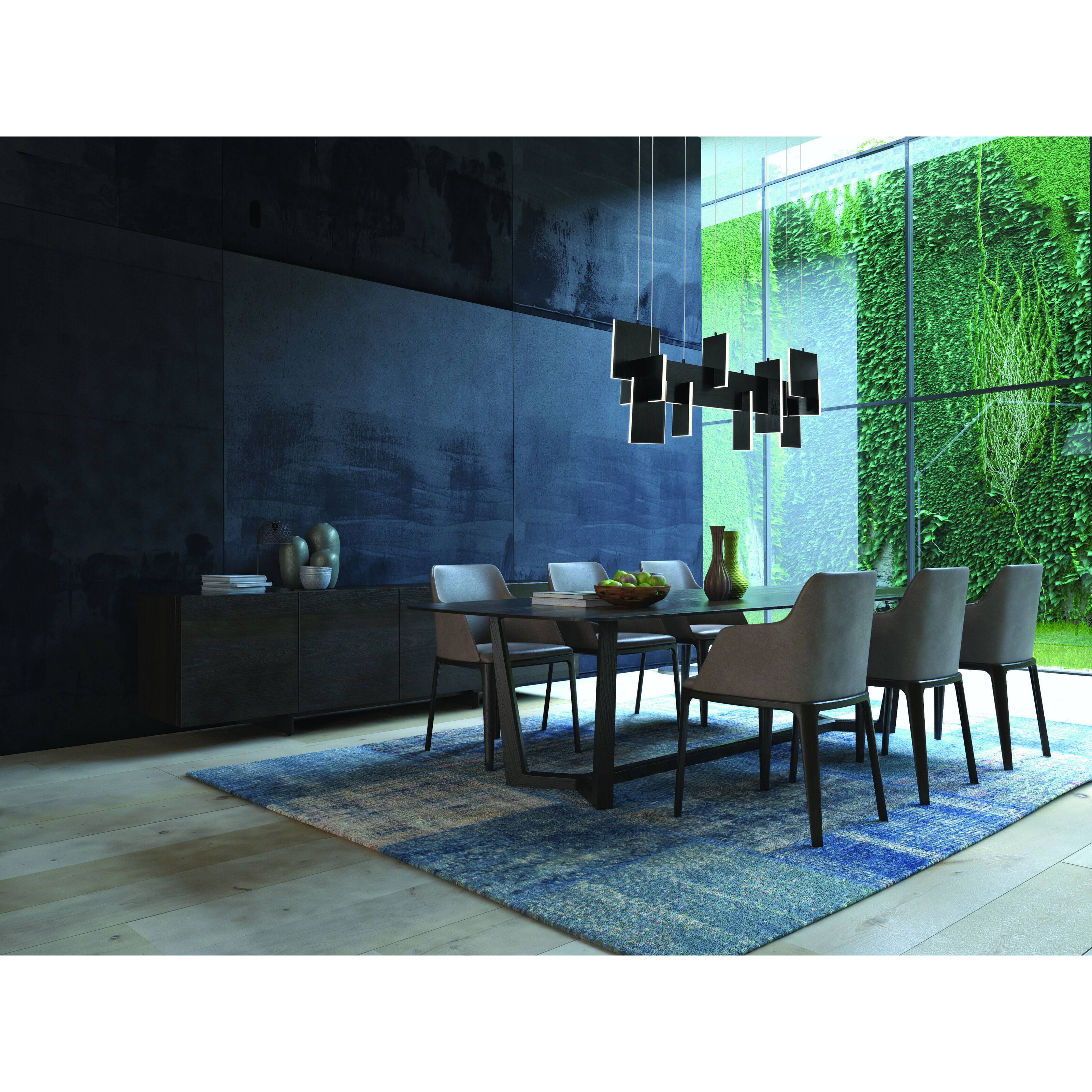 Coburg Linear Chandelier Ceiling Light in Black