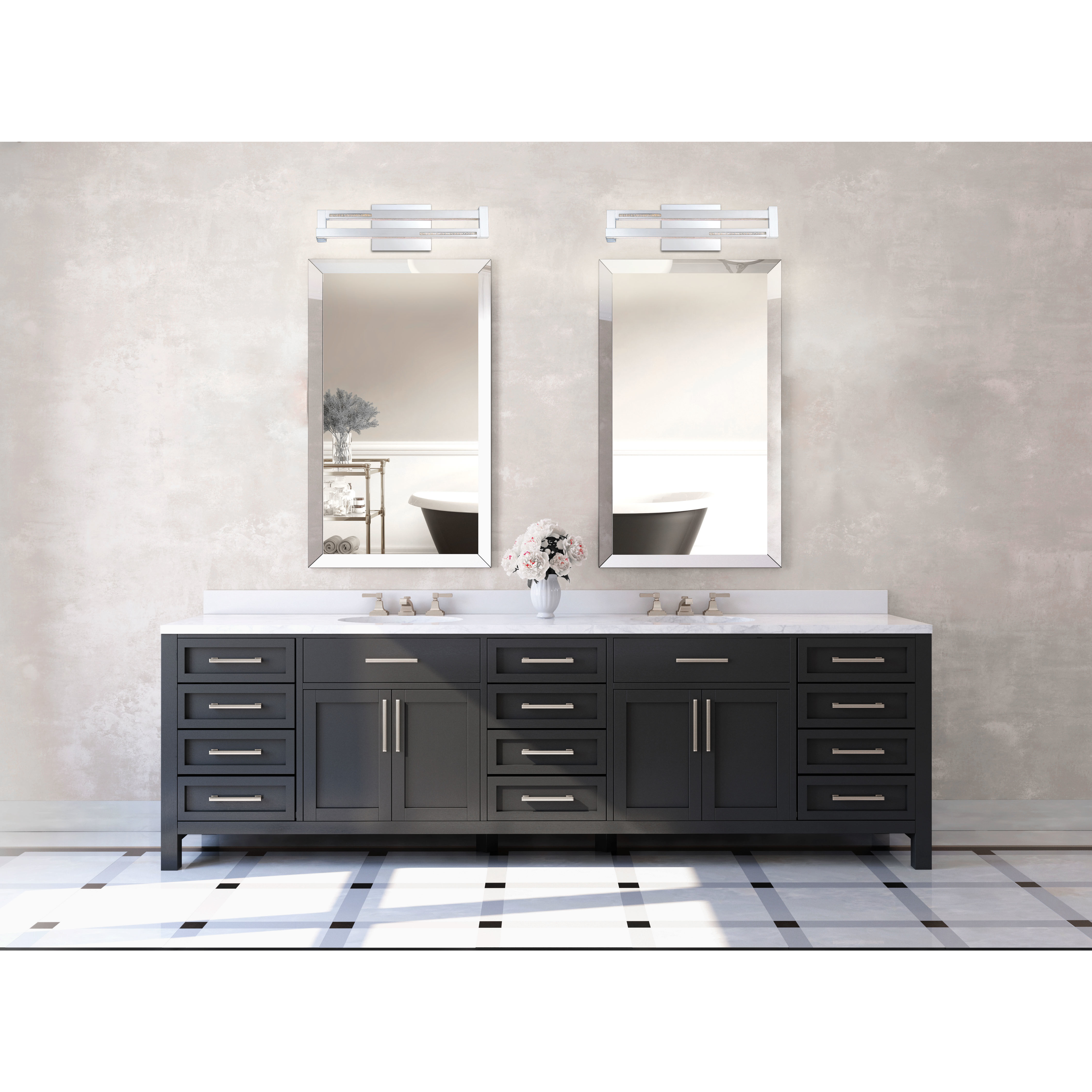 Clinton LED 19 inch Chrome Vanity Light Wall Light, Small