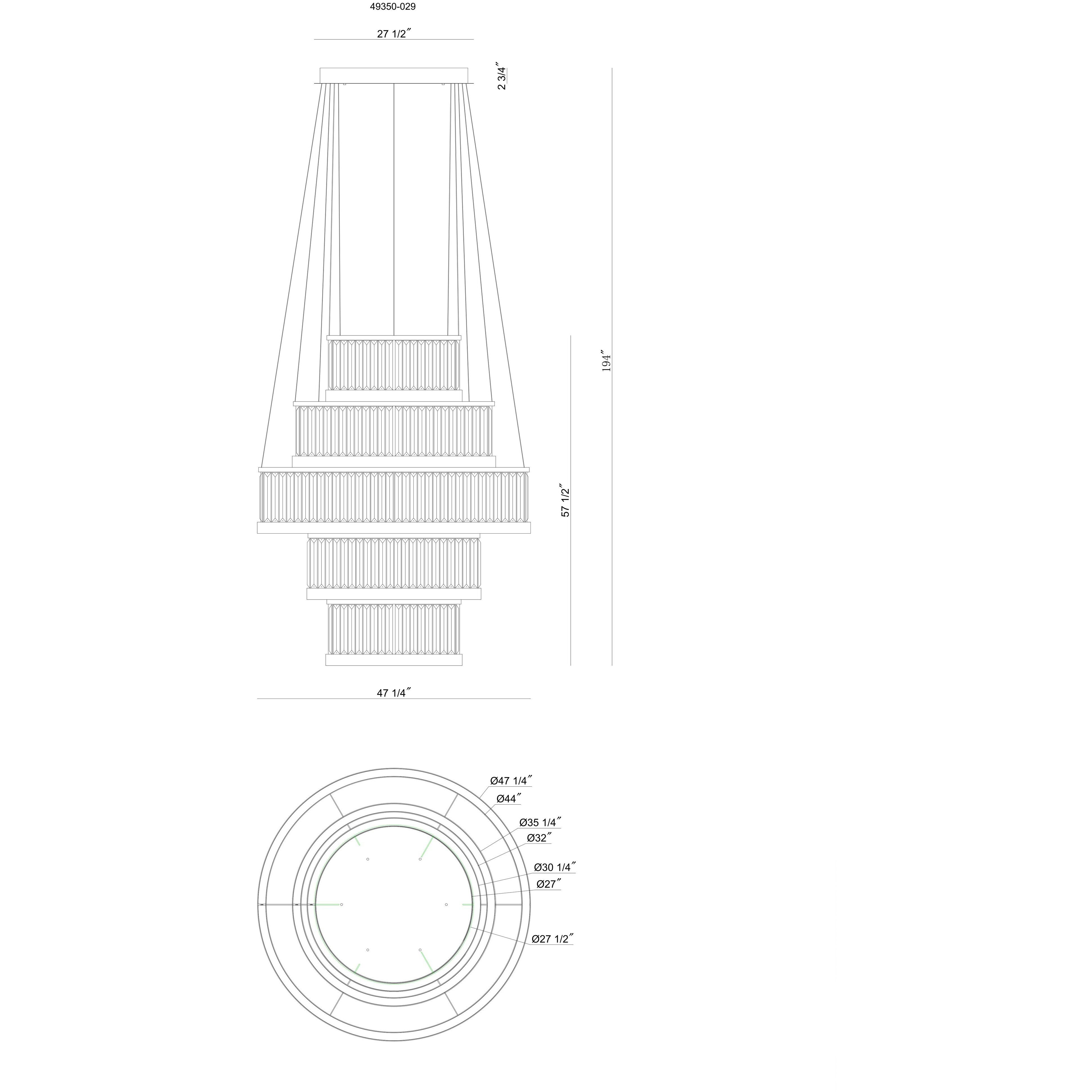 Empra LED 47.25 inch Matte Black Grand Chandelier Ceiling Light
