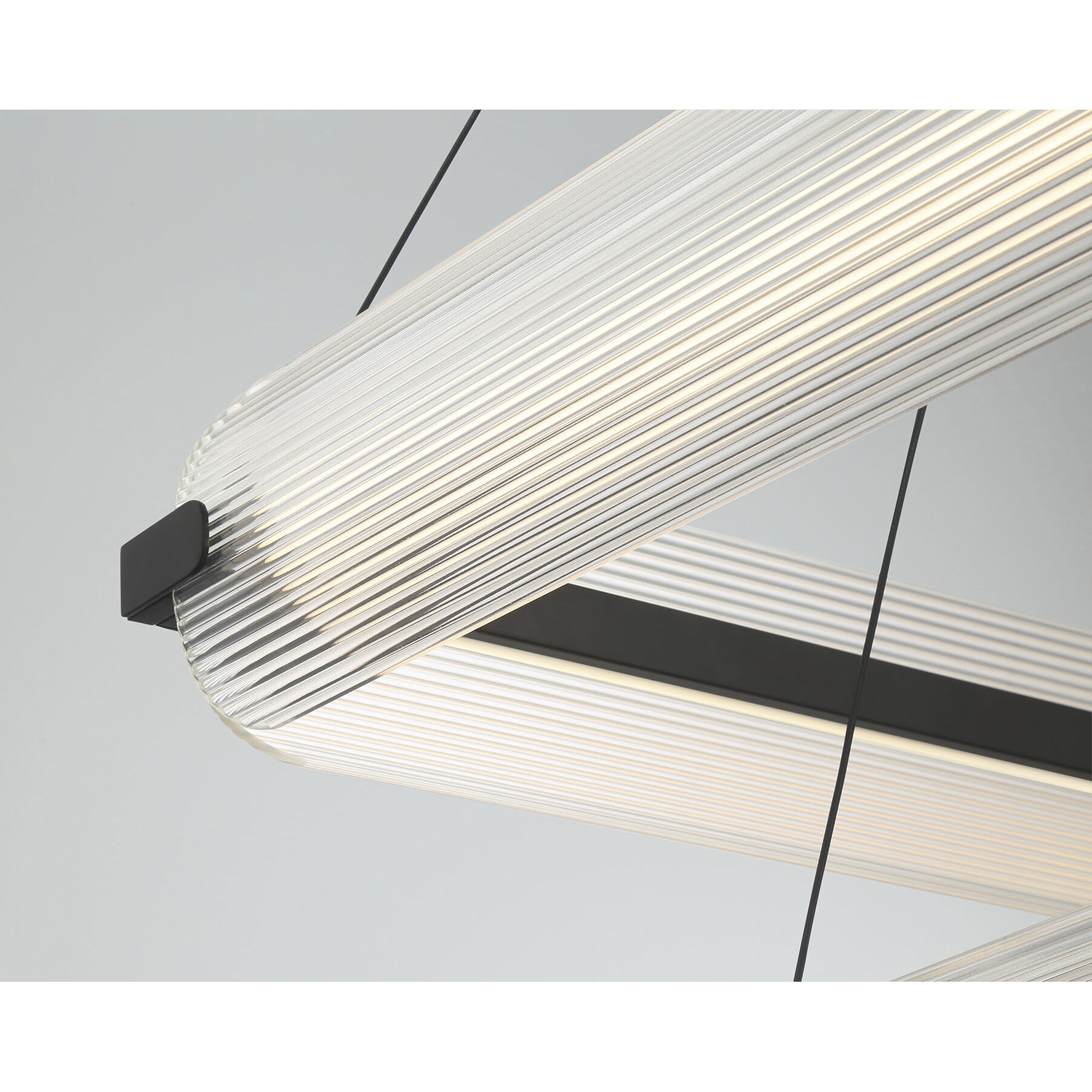 Neoness LED 34.25 inch Matte Black Grand Chandelier Ceiling Light in Clear