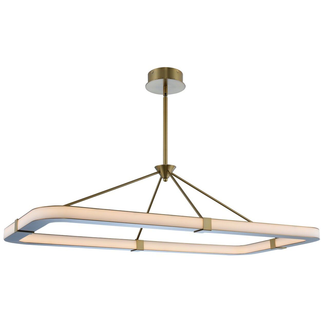 Lavo Island Linear Ceiling Light in Winter Brass