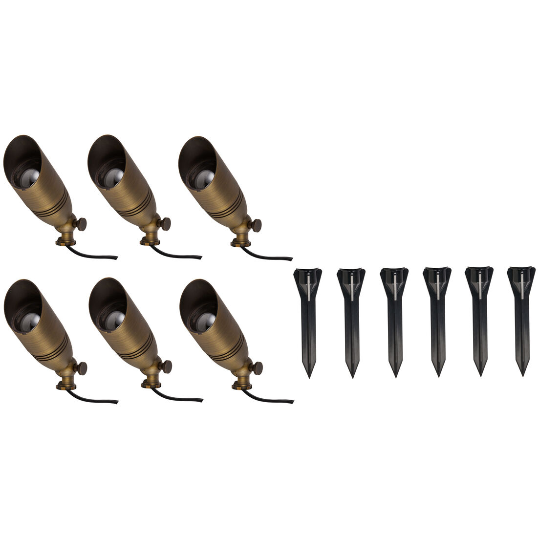 Anthony Antique Brass Outdoor Landscape Spot Lights