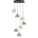 Iissa 7 Light 21 inch Gold and Black Chandelier Ceiling Light in Mixed