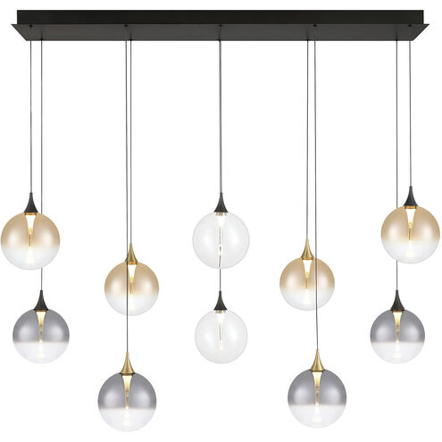 Iissa 10 Light 15.5 inch Gold and Black Chandelier Ceiling Light in Mixed
