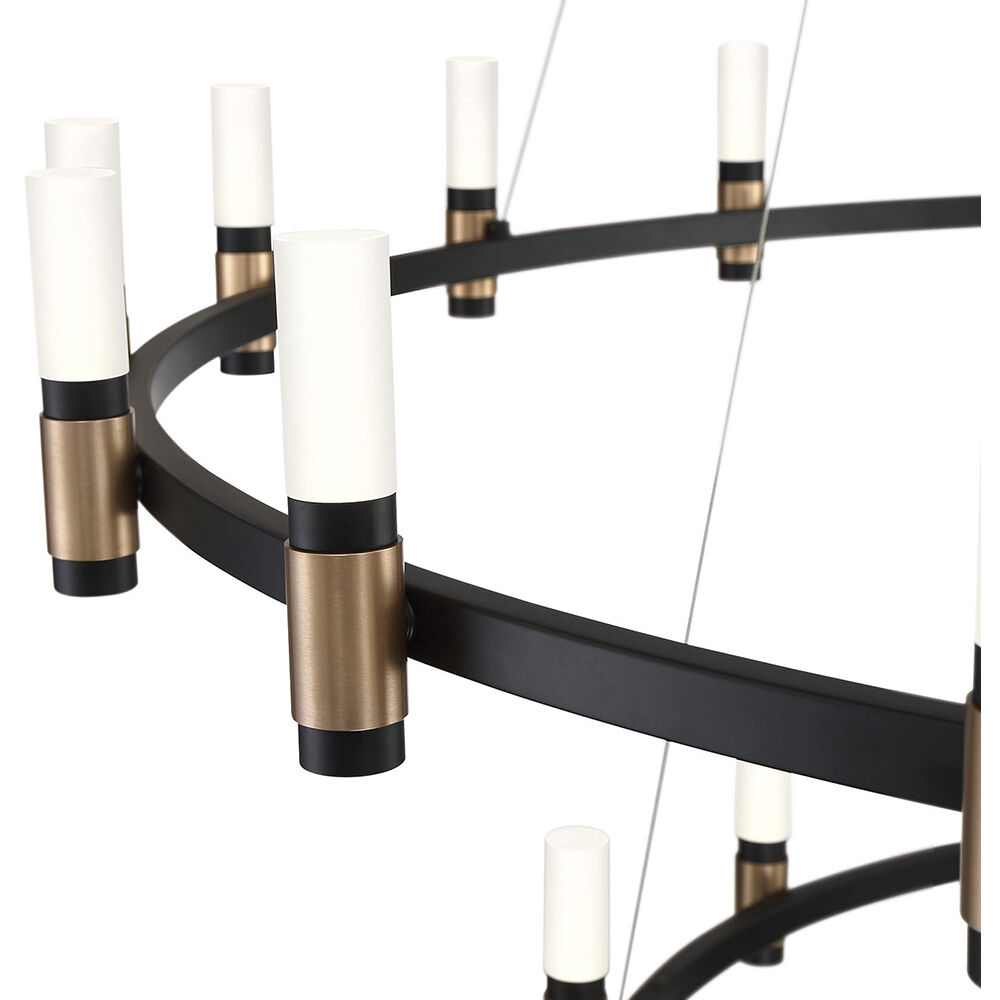 EuroFase 37046-019 Albany LED 60 inch Deep Black/Brass Chandelier Ceiling  Light