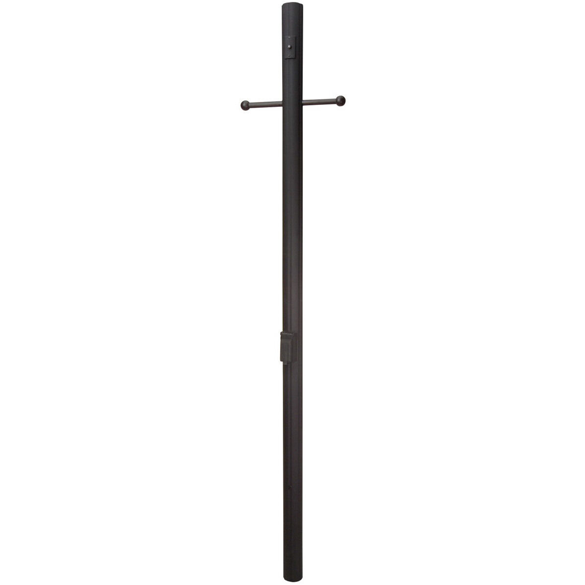 Fluted 84 inch Textured Black Outdoor Direct Burial Pole, Fluted