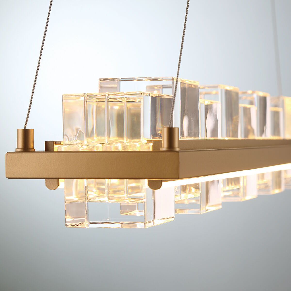 Bruco Linear Chandelier Ceiling Light in Gold