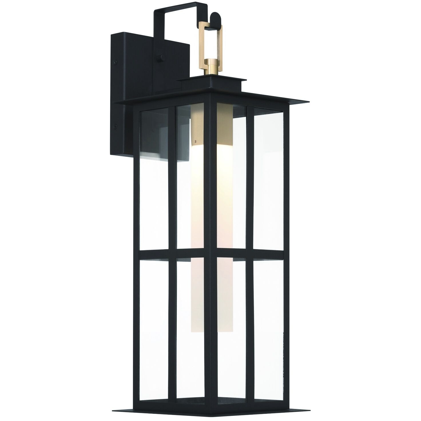 Greyson 1 Light 22 inch Brass and Black Outdoor Wall Lantern