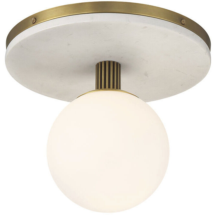 Carnagie LED 12 inch Antique Brass Flush Mount Ceiling Light