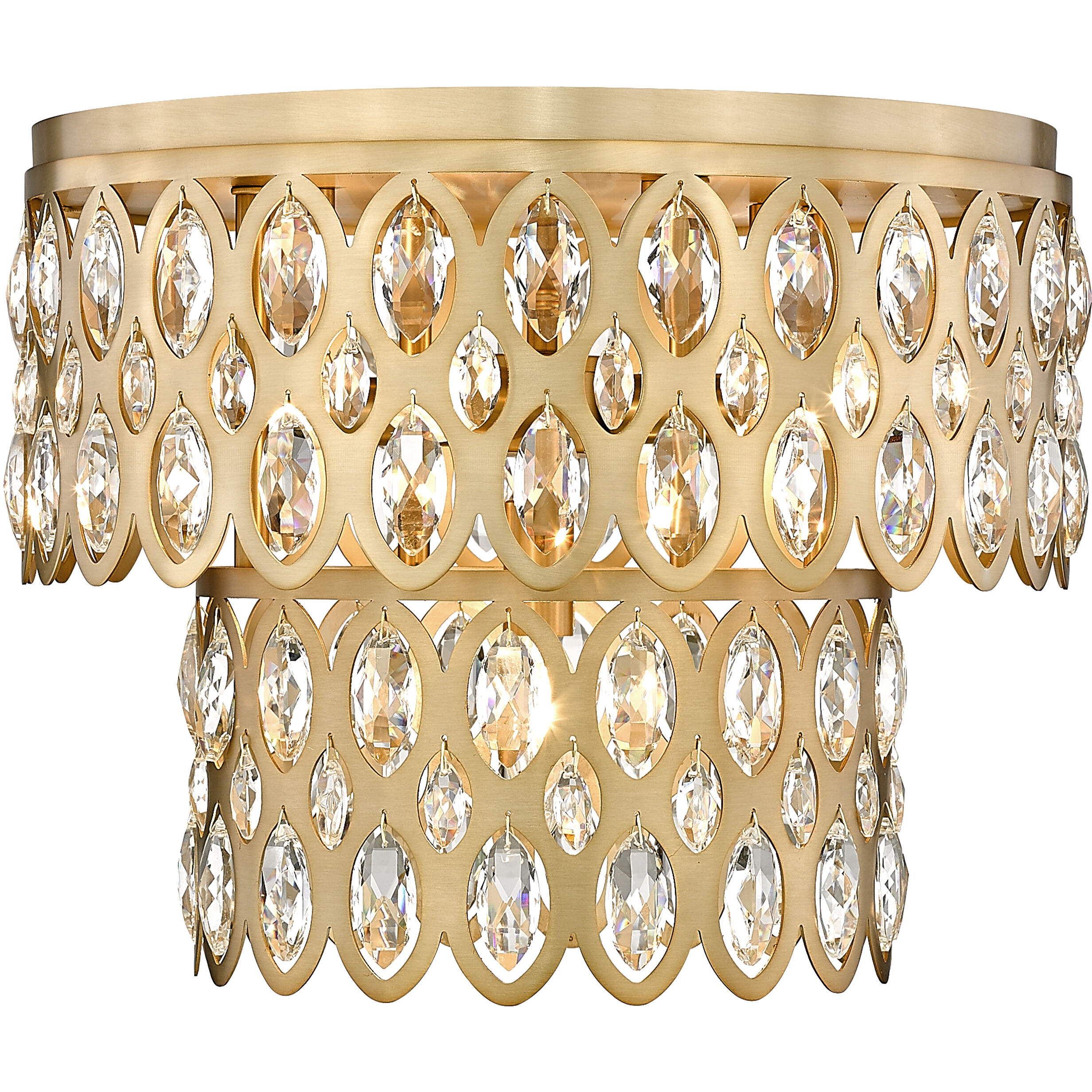 Dealey 5 Light 15 inch Heirloom Brass Flush Mount Ceiling Light