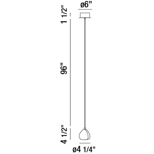 Lucido 1 Light 4 inch Chrome Pendant Ceiling Light, Small
