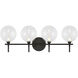 Iissa 4 Light 29.5 inch Black Vanity Light Wall Light in Clear