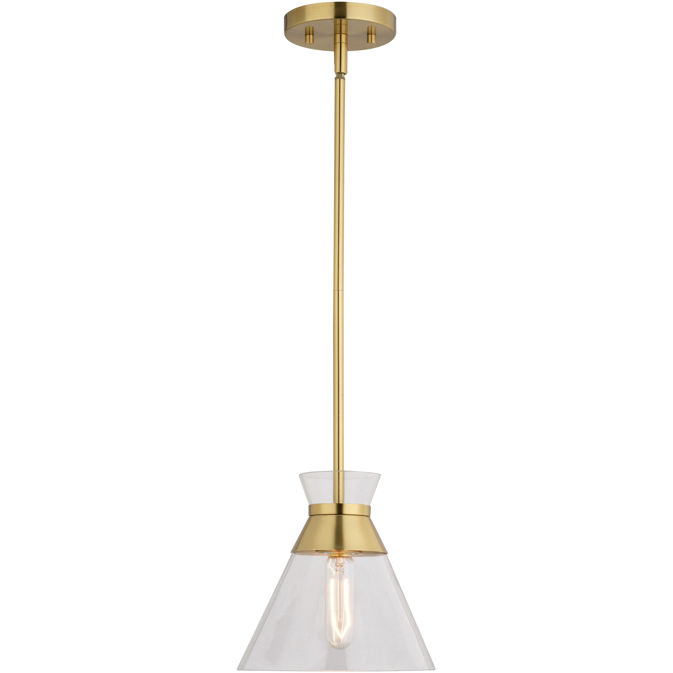 Harper 1 Light 8.5 inch Natural Brass Mini Pendant Ceiling Light