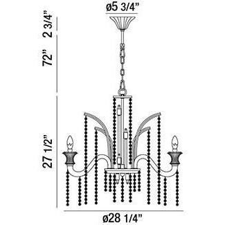 Nava 6 Light 28 inch Chrome Chandelier Ceiling Light