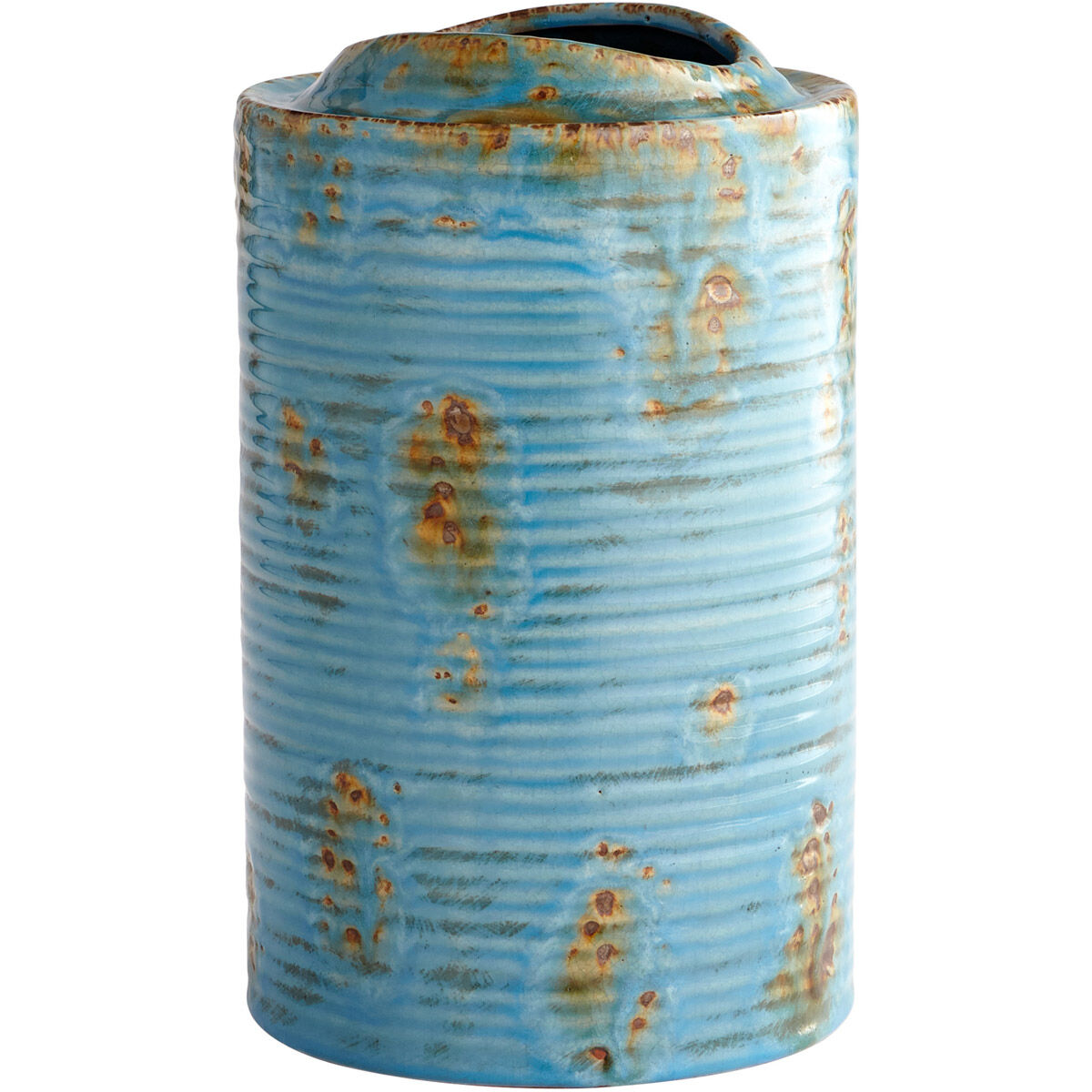 Brussels Blue Glaze Planter, Medium