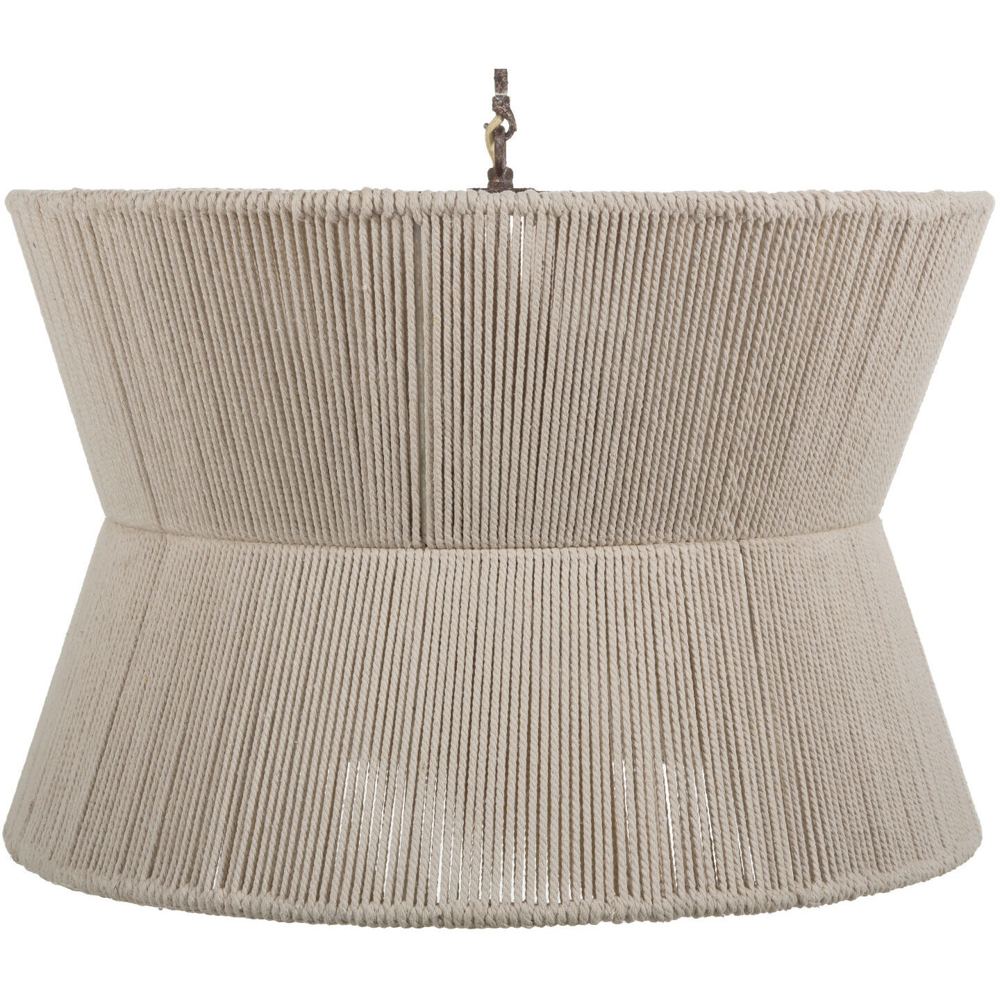 Gregory 8 Light 28.5 inch White Cotton Rope / Rust Chandelier Ceiling Light