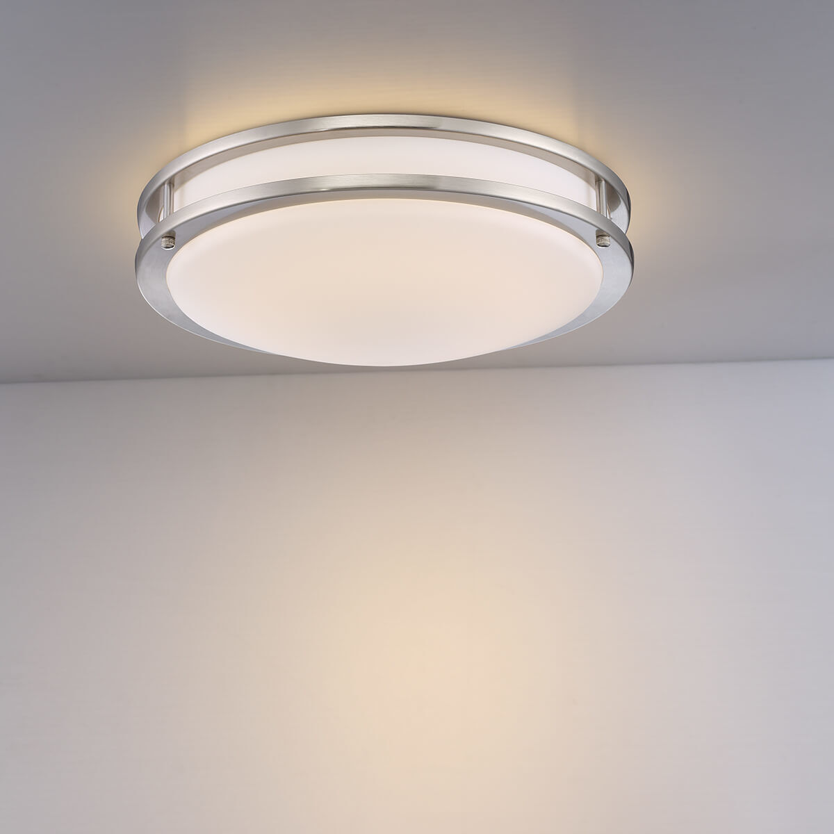 Warden 16 inch Satin Nickel Flush Mount Ceiling Light, Medium