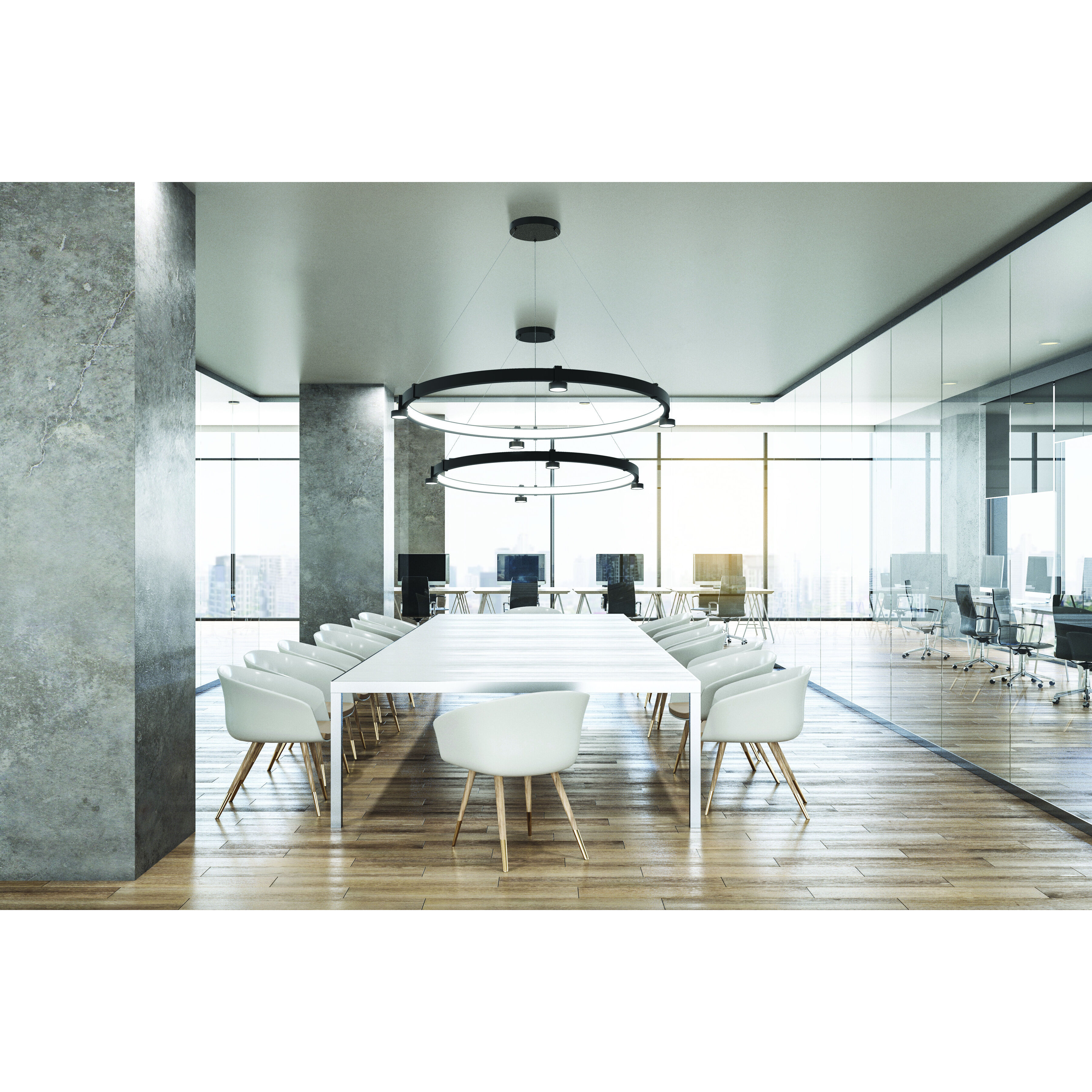 Mucci LED 48 inch Black Chandelier Ceiling Light