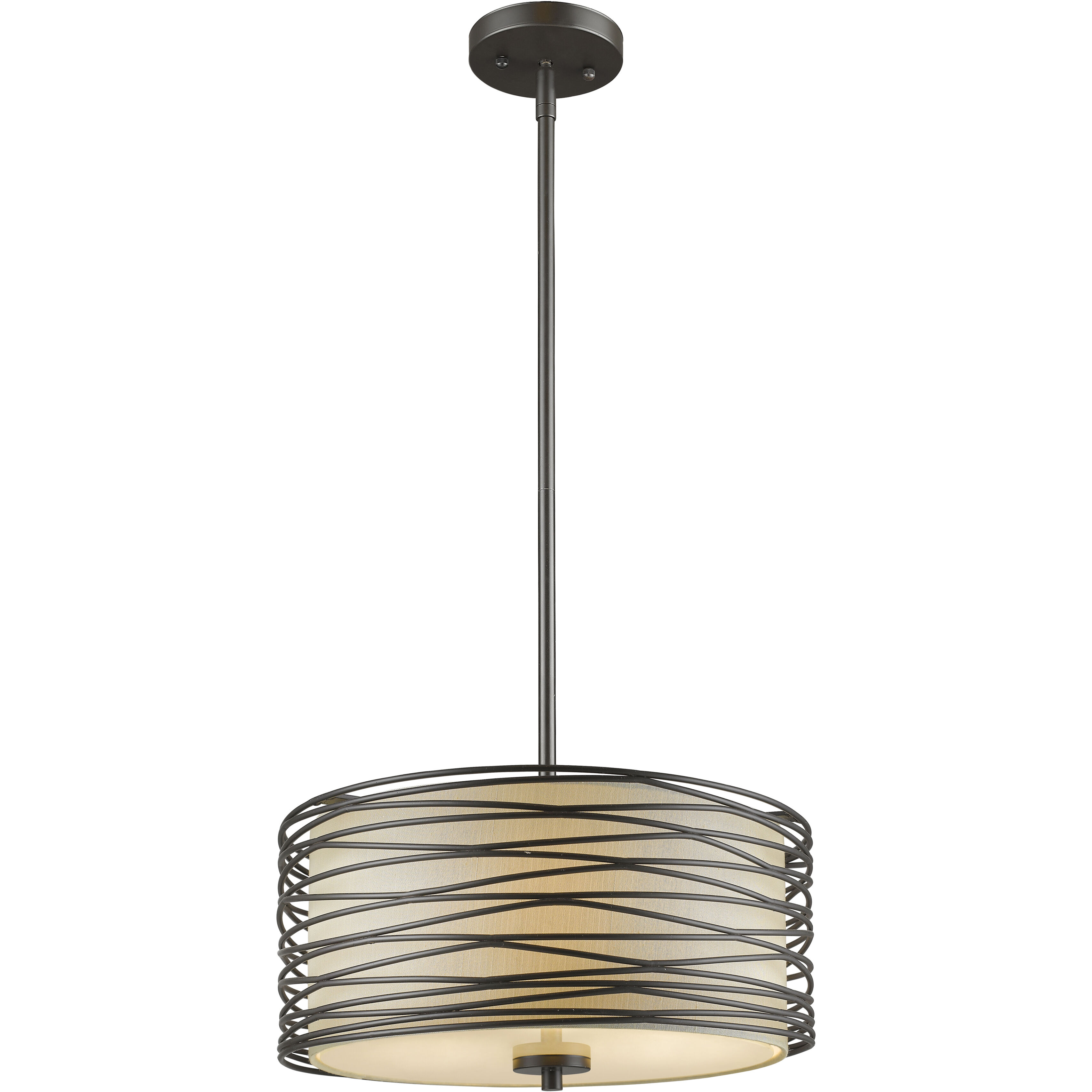 Zinnia 3 Light 14 inch Bronze Pendant Ceiling Light