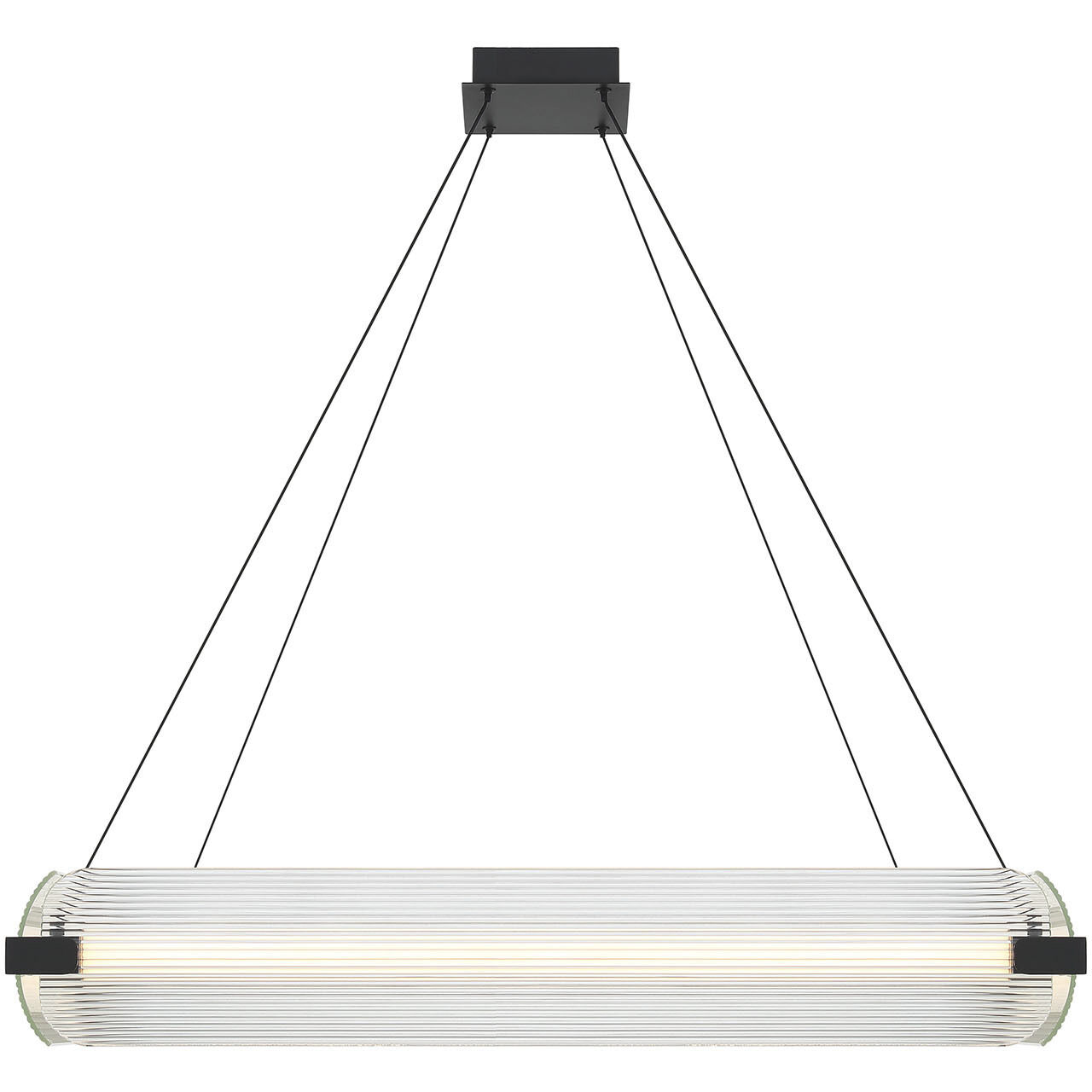 Neoness LED 34.25 inch Matte Black Chandelier Ceiling Light in Clear